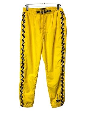 Petals & Peacocks Yellow Logo Track Pants | Streetwear Joggers